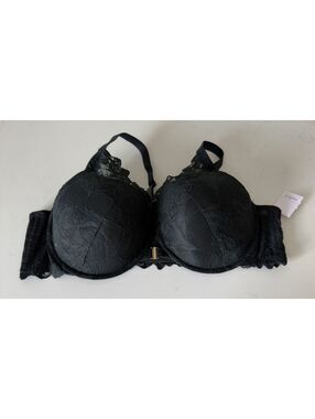 Auden Black Lace Racerback Push Up Front Closure Bra Women Size 46C